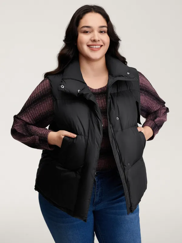 Puffer Zipper Front Quilted Vest sold by Bloomchic