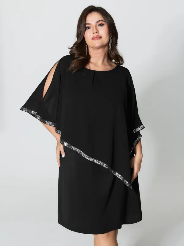 Layered Tummy-Friendly Chiffon Midi Dress sold by Bloomchic