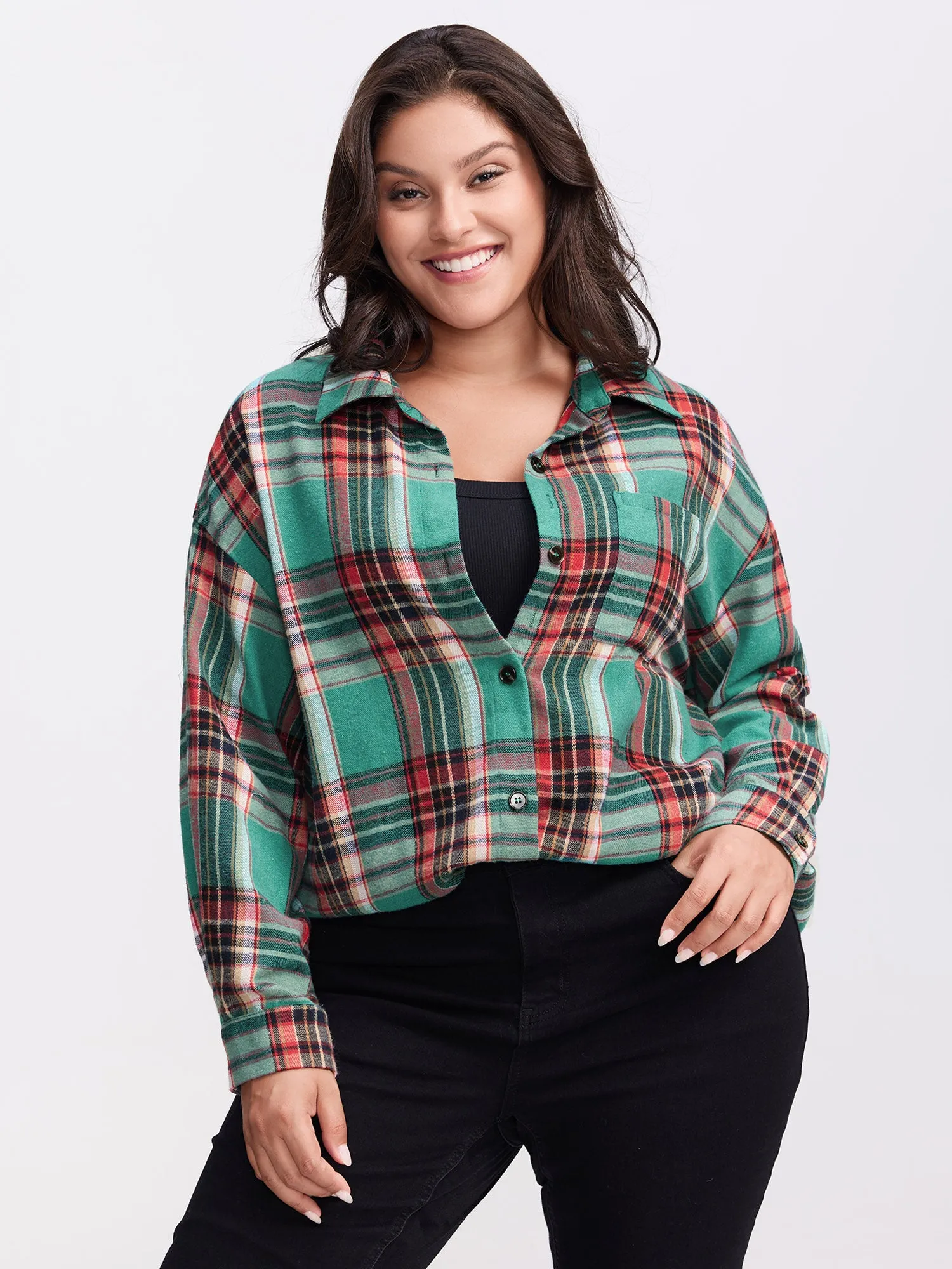 Plaid Pockets Button-Down Shirt sold by Bloomchic product image thumbnail 3
