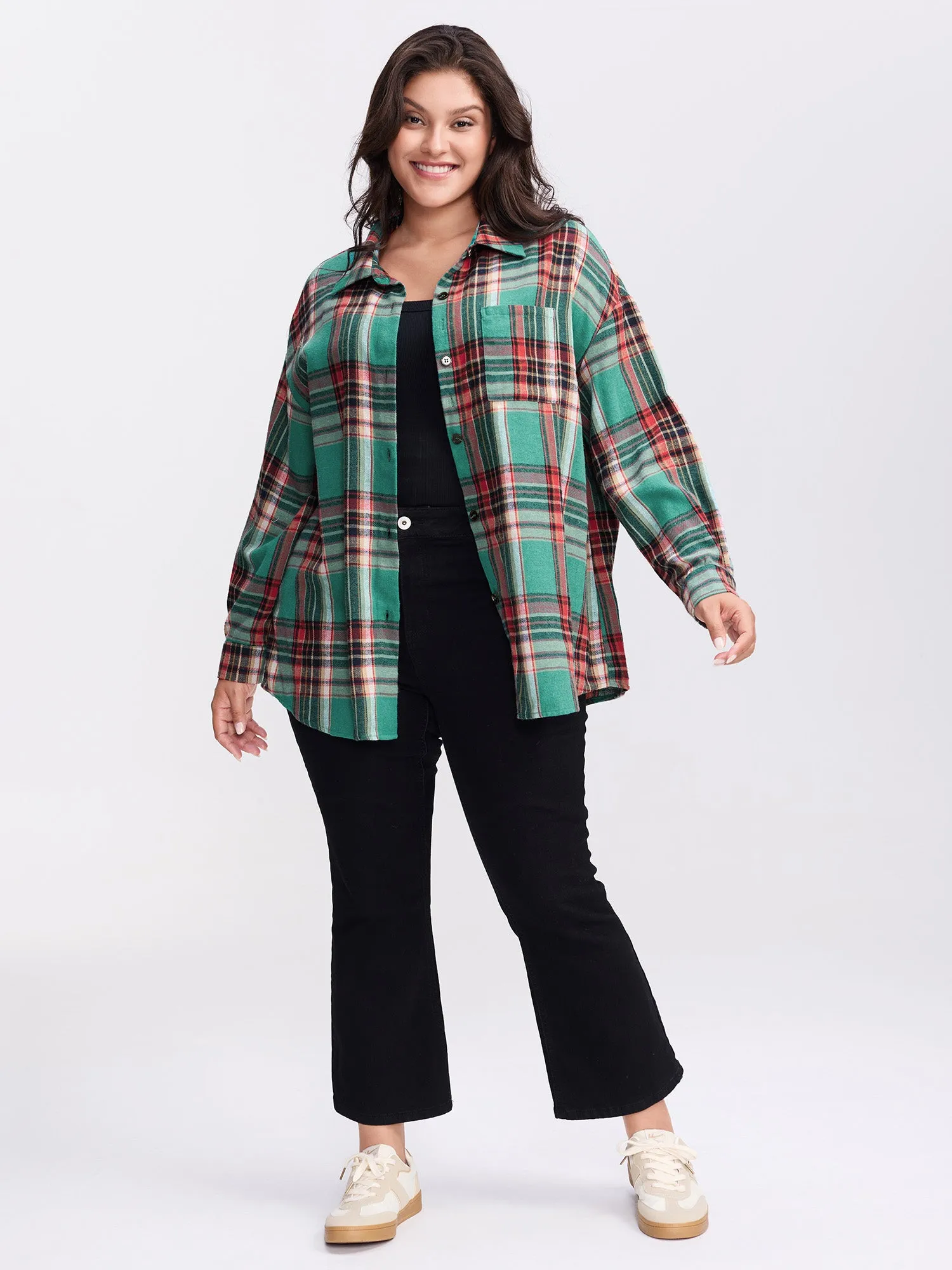 Plaid Pockets Button-Down Shirt sold by Bloomchic product image thumbnail 4