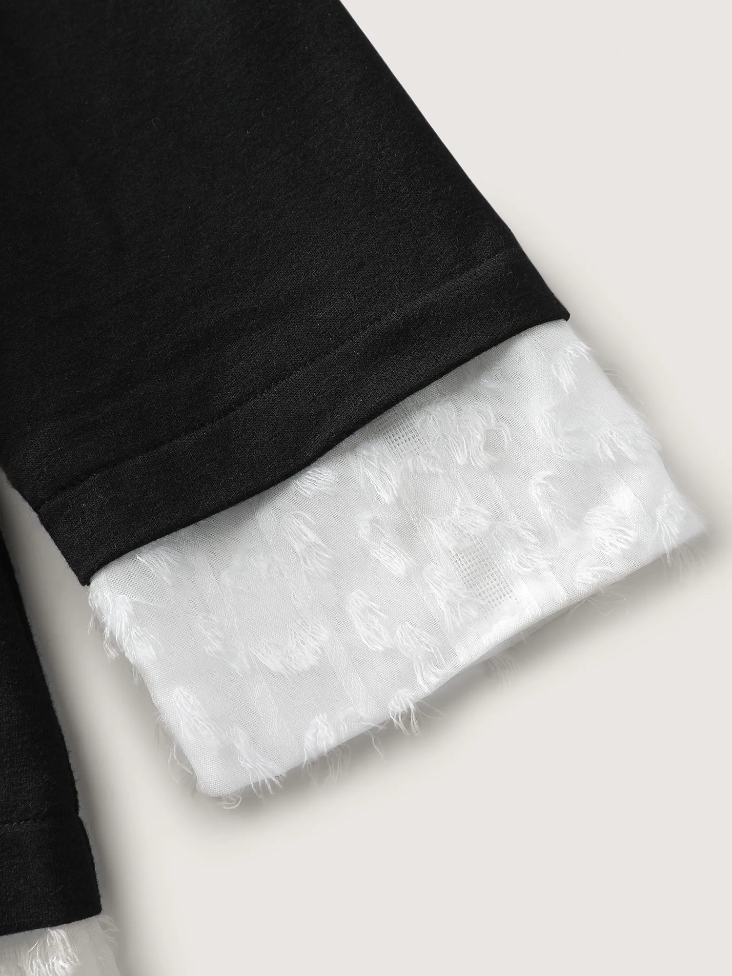 Stretchy Mixed Fabric Contrast Sweatshirt sold by Bloomchic product image thumbnail 5