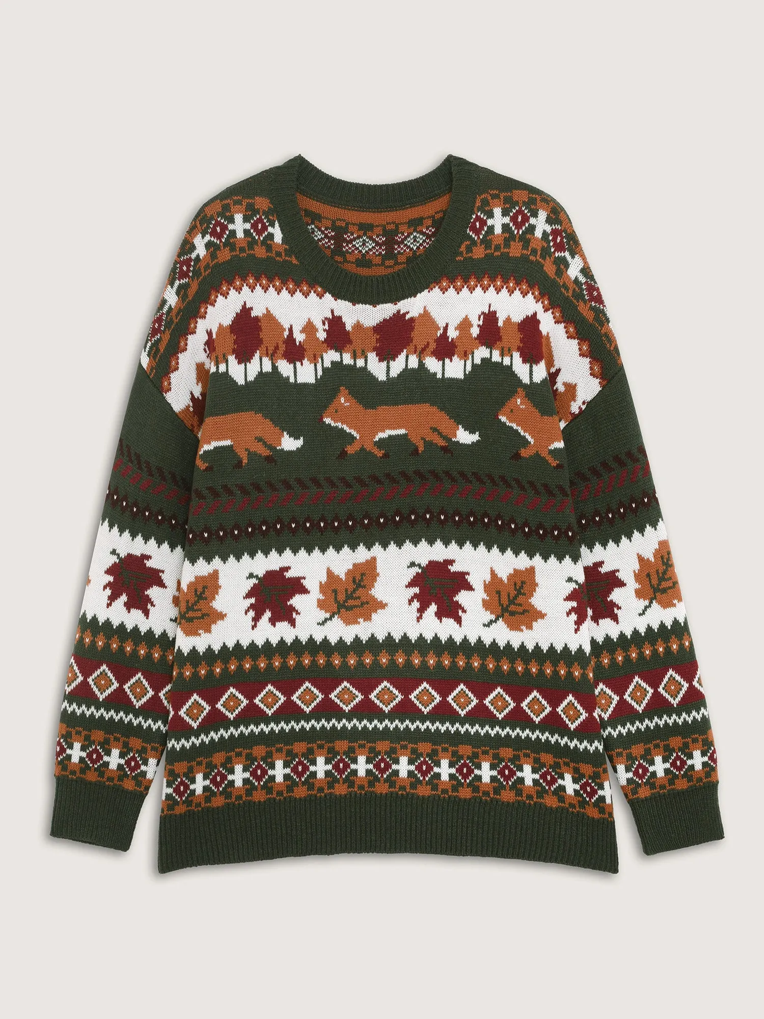 Forest Pattern Jacquard Round Neck Pullover sold by Bloomchic product image thumbnail 5