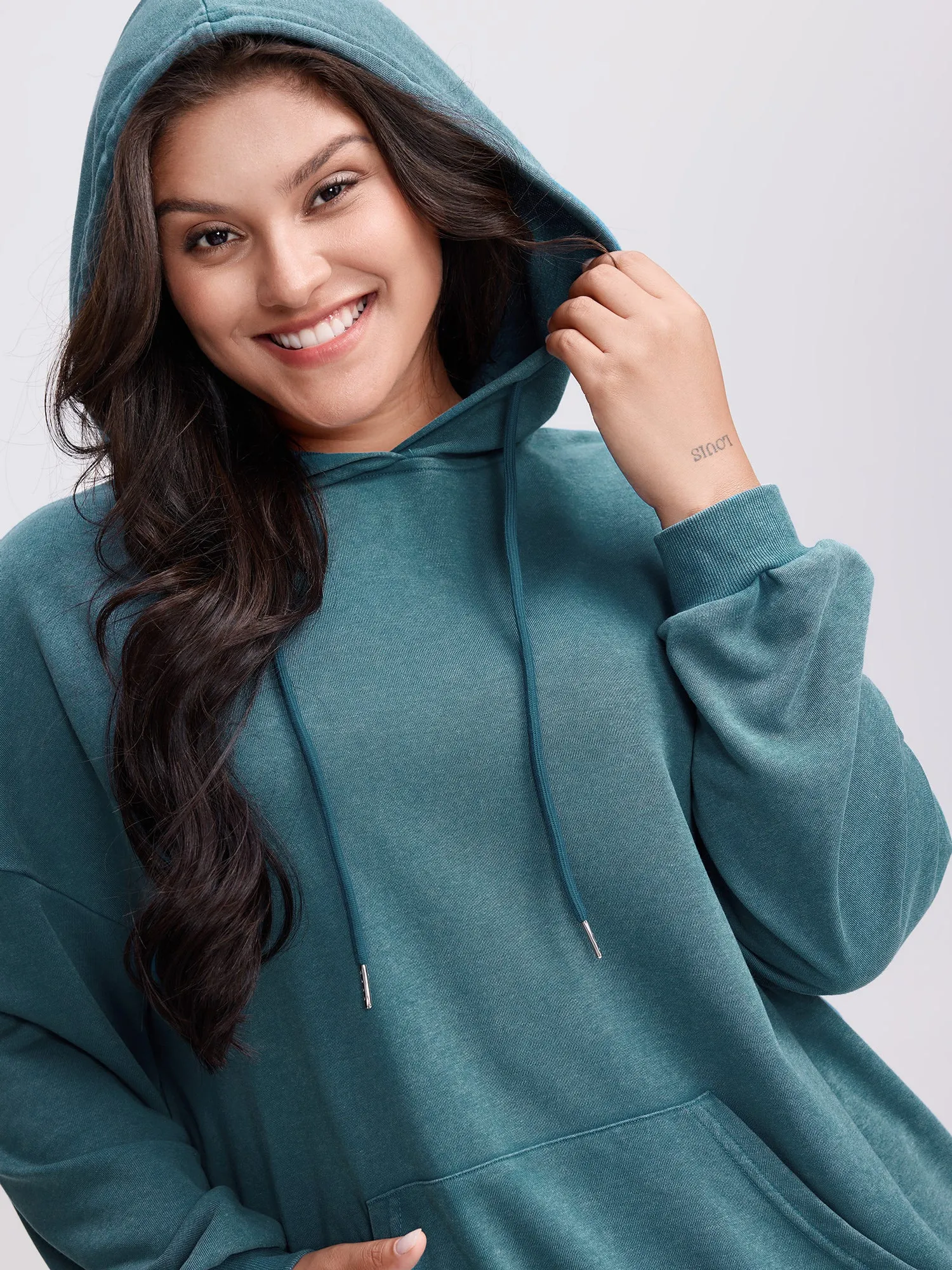 Vintage Pockets Solid Hoodie sold by Bloomchic