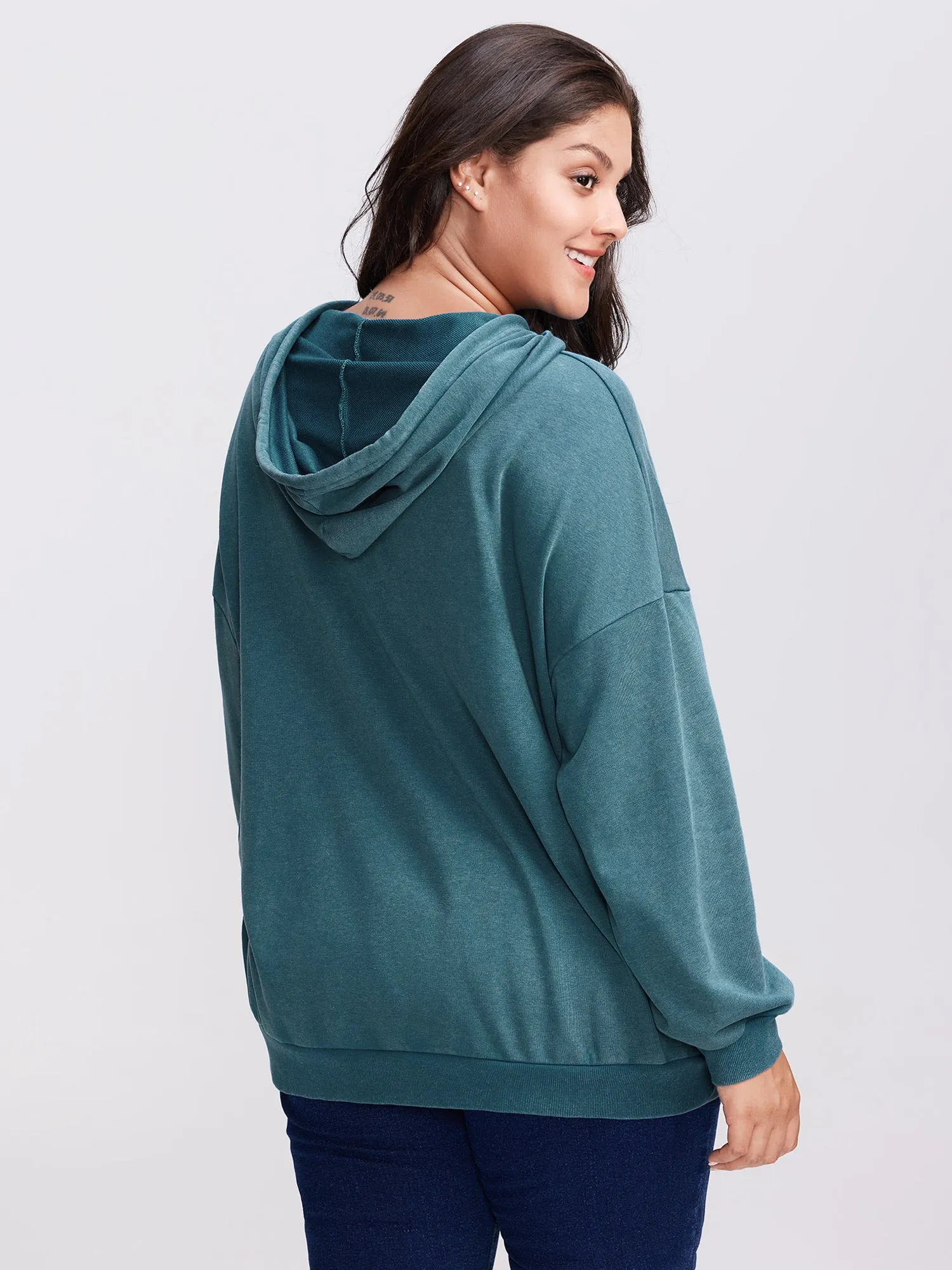 Vintage Pockets Solid Hoodie sold by Bloomchic product image thumbnail 4