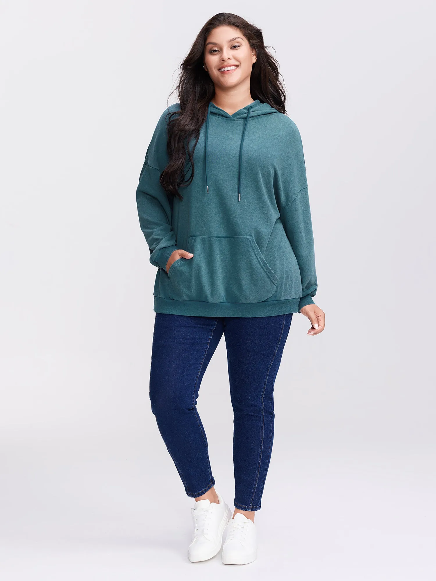 Vintage Pockets Solid Hoodie sold by Bloomchic product image thumbnail 3