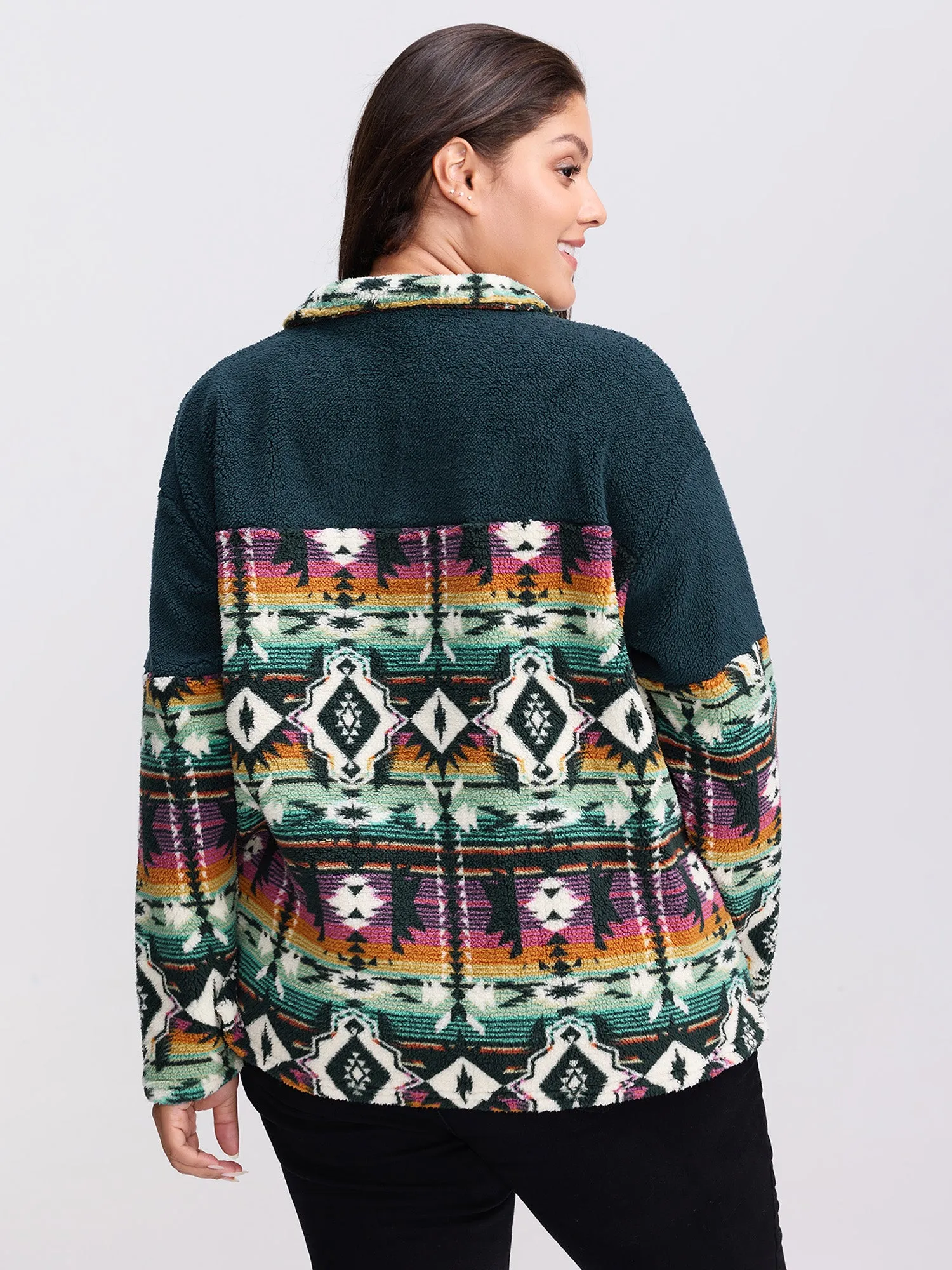Boho Print Zipper Front Sweatshirt sold by Bloomchic product image thumbnail 5