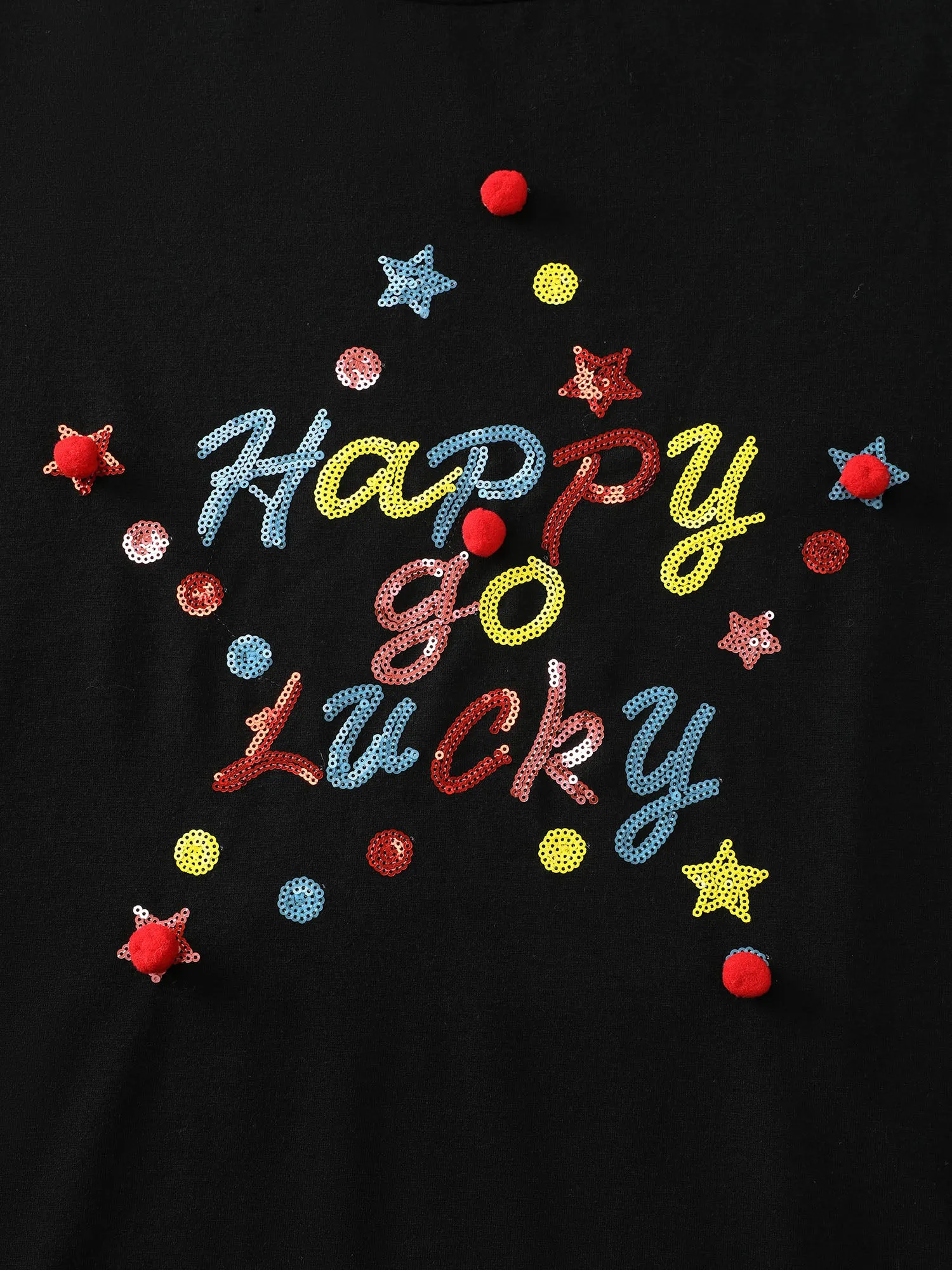 Happy Go Lucky Sequin Embroidery Sweatshirt sold by Bloomchic product image thumbnail 5