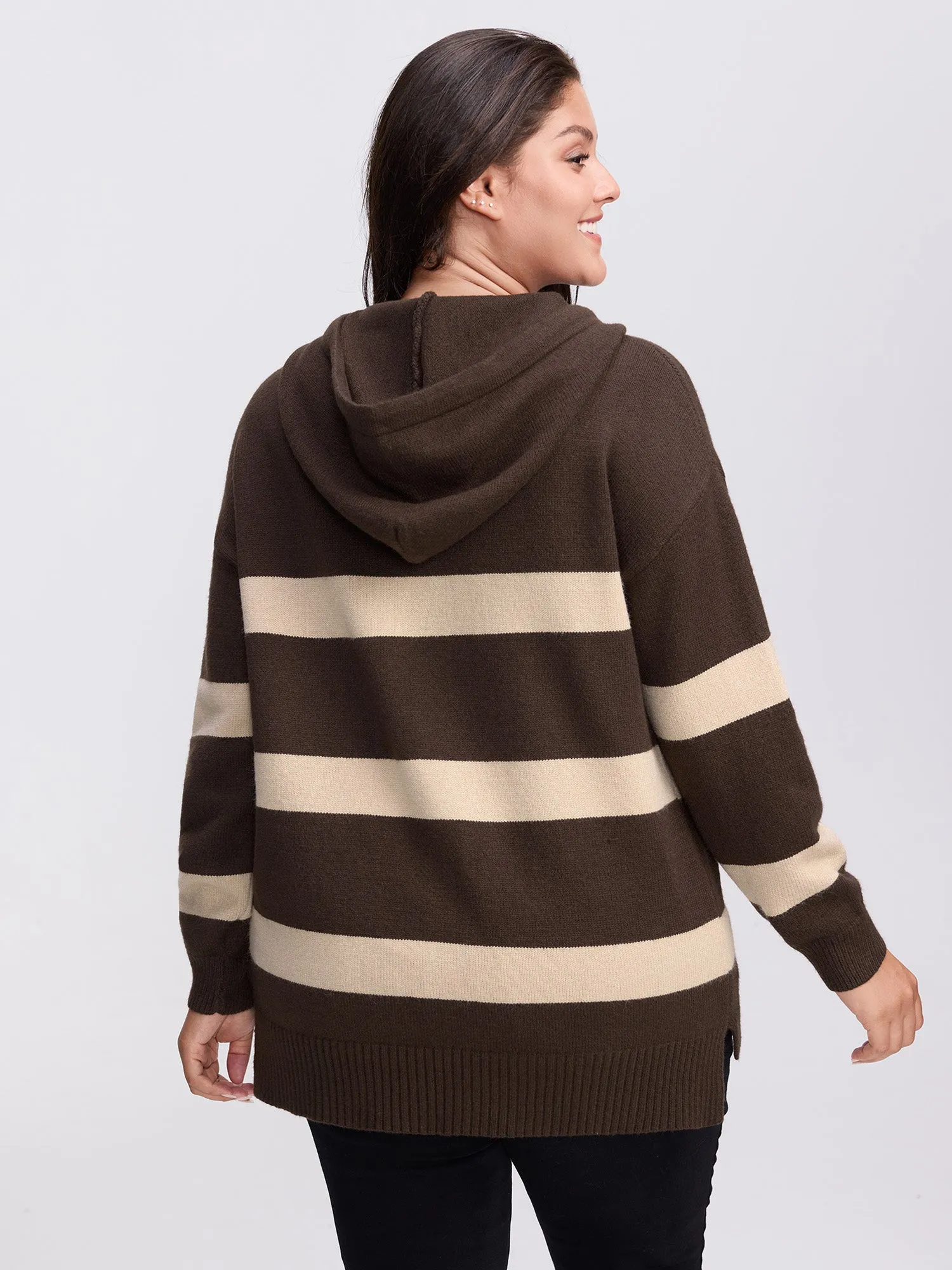 Supersoft Stripe Slit Hooded Pullover sold by Bloomchic product image thumbnail 4