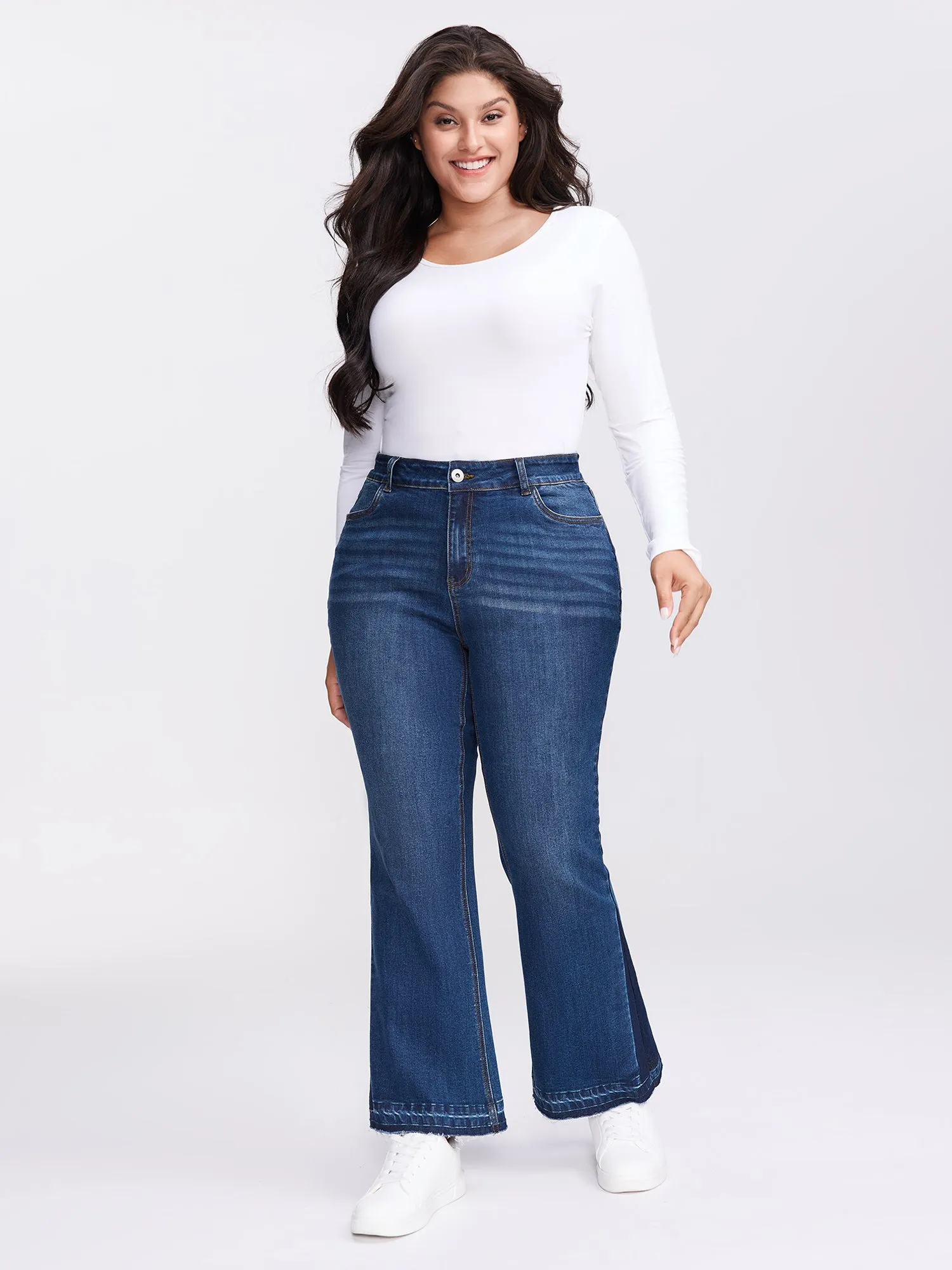 Stretchy Mid-Rise Bootcut Jeans sold by Bloomchic product image thumbnail 2