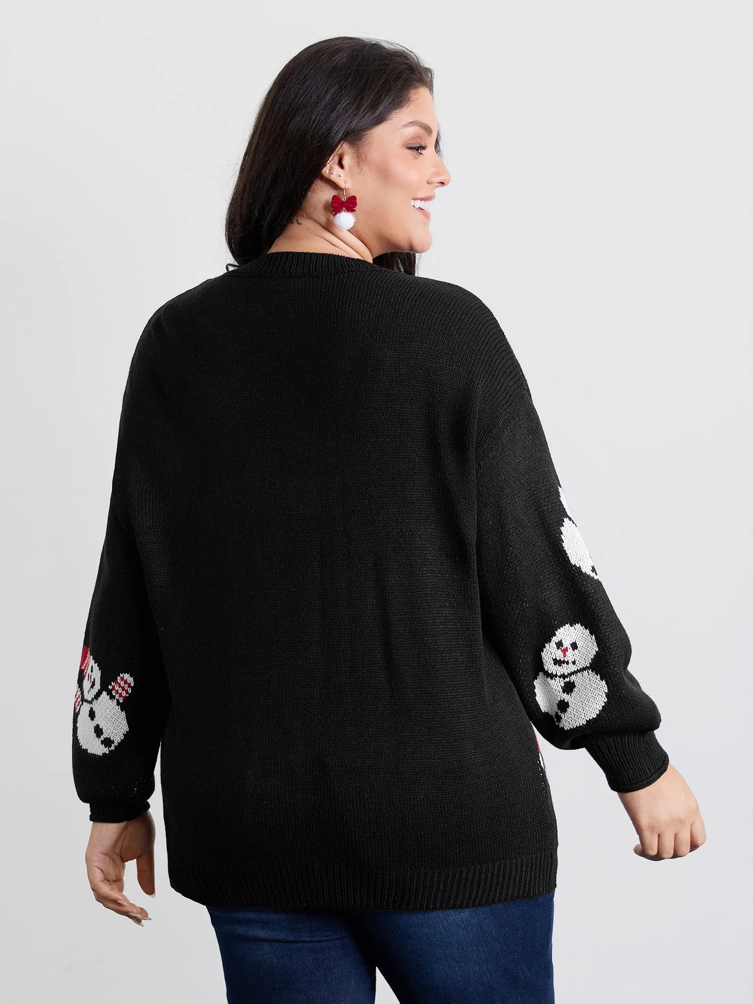 Snowman Jacquard Round Neck Pullover sold by Bloomchic product image thumbnail 4