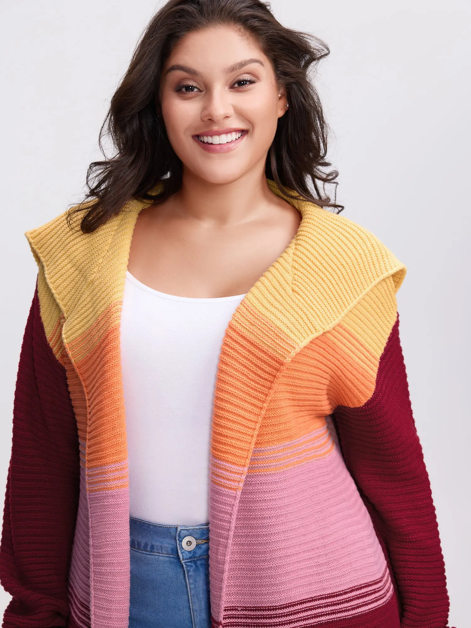 Colorblock Lapel Collar Knit Cardigan sold by Bloomchic product image thumbnail 2