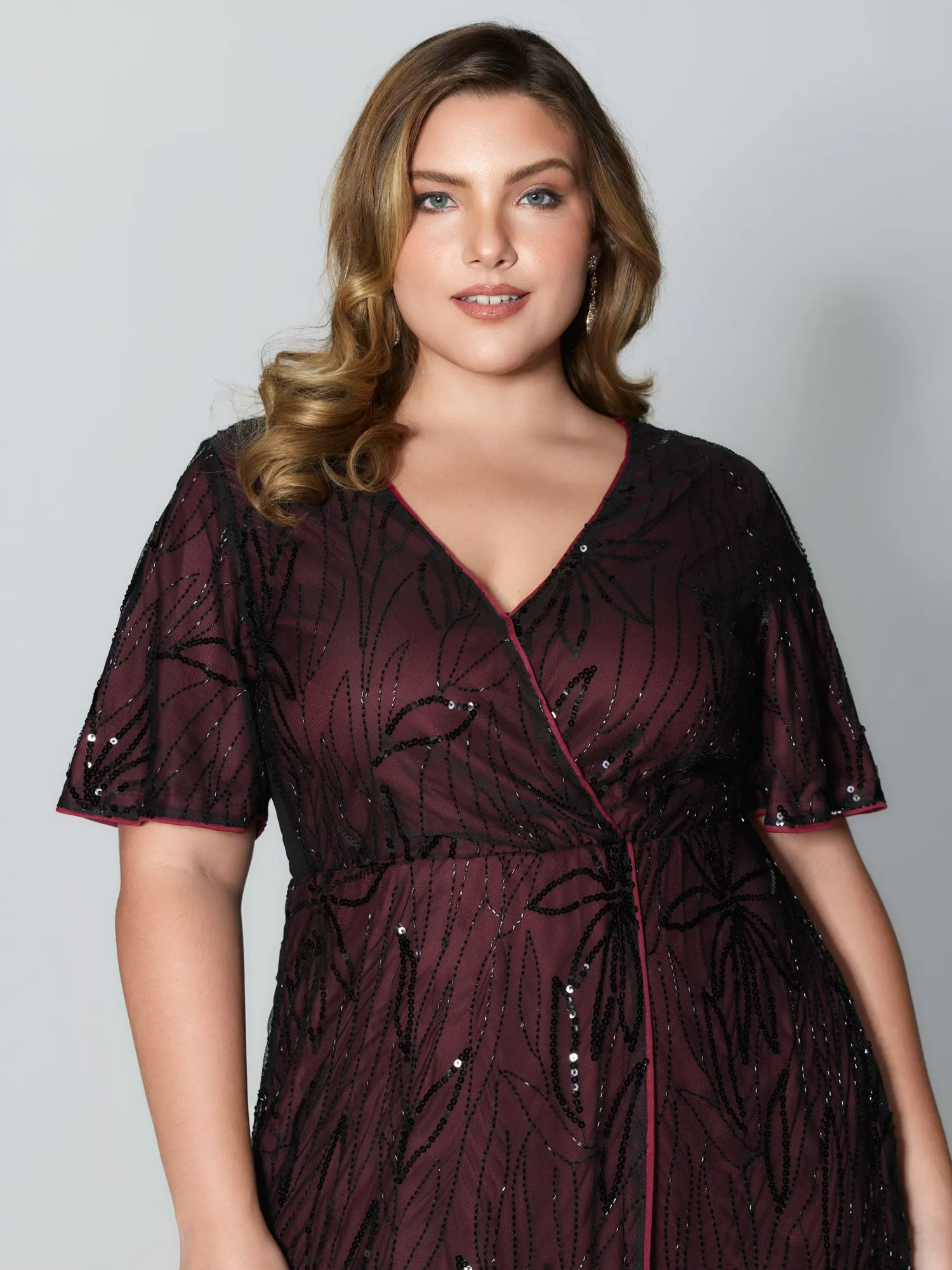 Shimmery Sequin Embroidery Pockets Party Dress sold by Bloomchic product image thumbnail 2