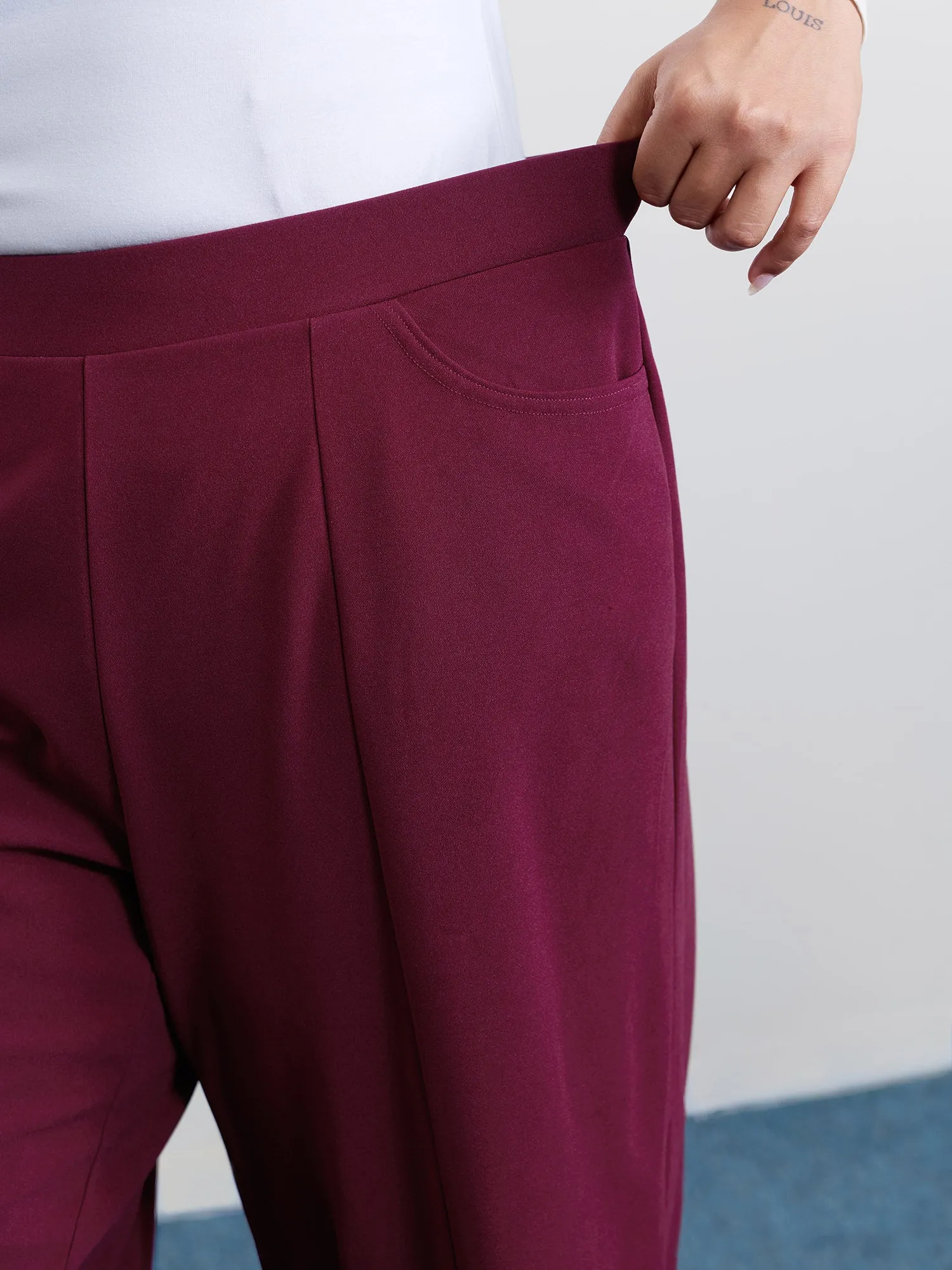 Bowknot Beads Slit Wide Waistband Pants sold by Bloomchic product image thumbnail 3