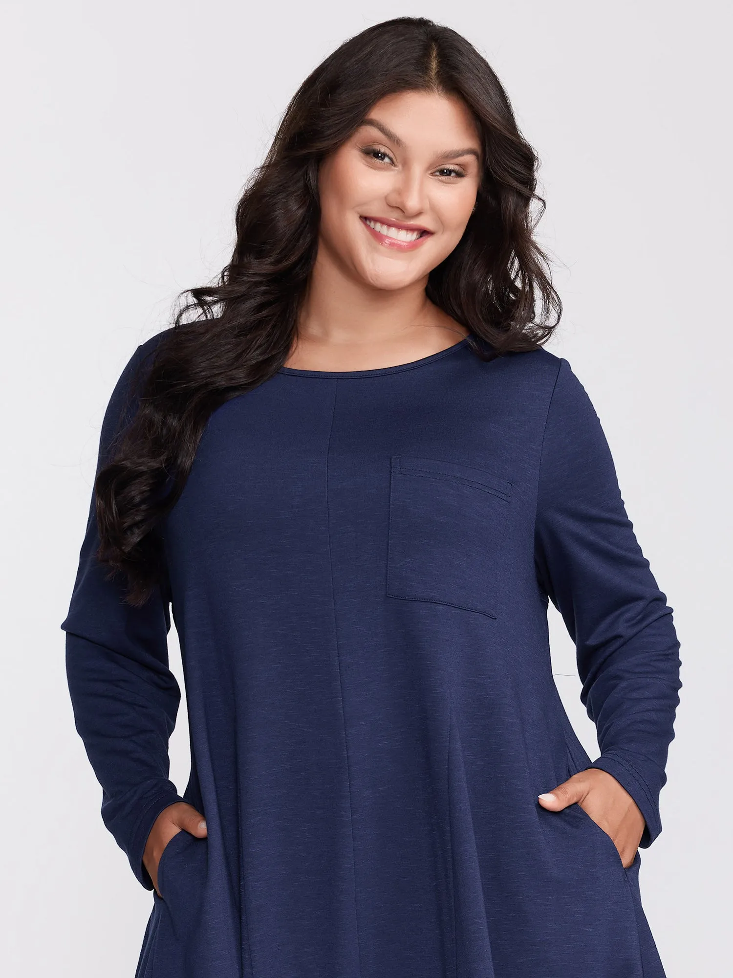 Supersoft Bamboo Textured Waist-Defining Midi Dress sold by Bloomchic product image thumbnail 2