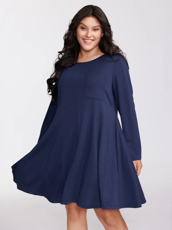 Supersoft Bamboo Textured Waist-Defining Midi Dress sold by Bloomchic