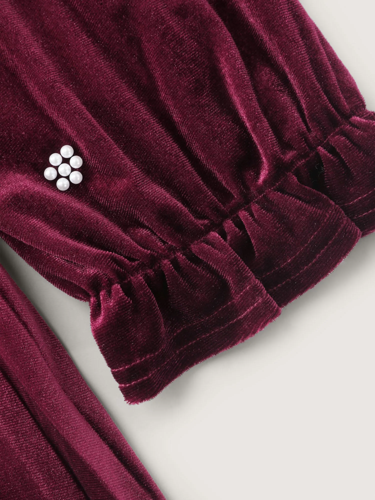 Velvet Beads Pleated Skirt Midi Dress sold by Bloomchic product image thumbnail 5