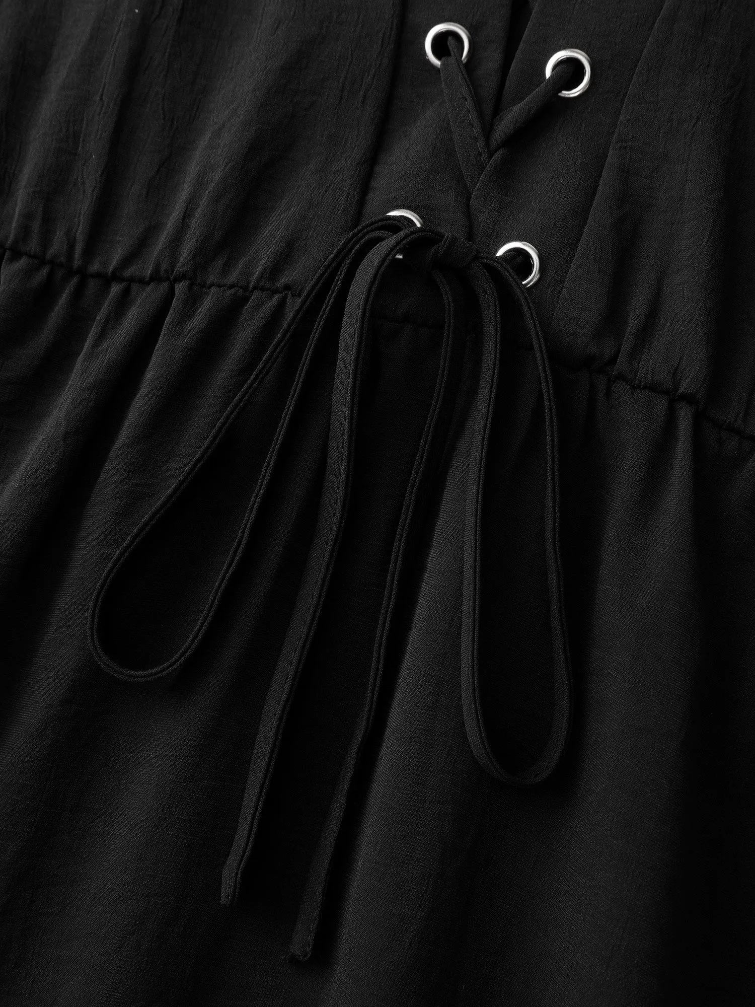 Cross-Tie Textured Solid Midi Dress sold by Bloomchic product image thumbnail 5