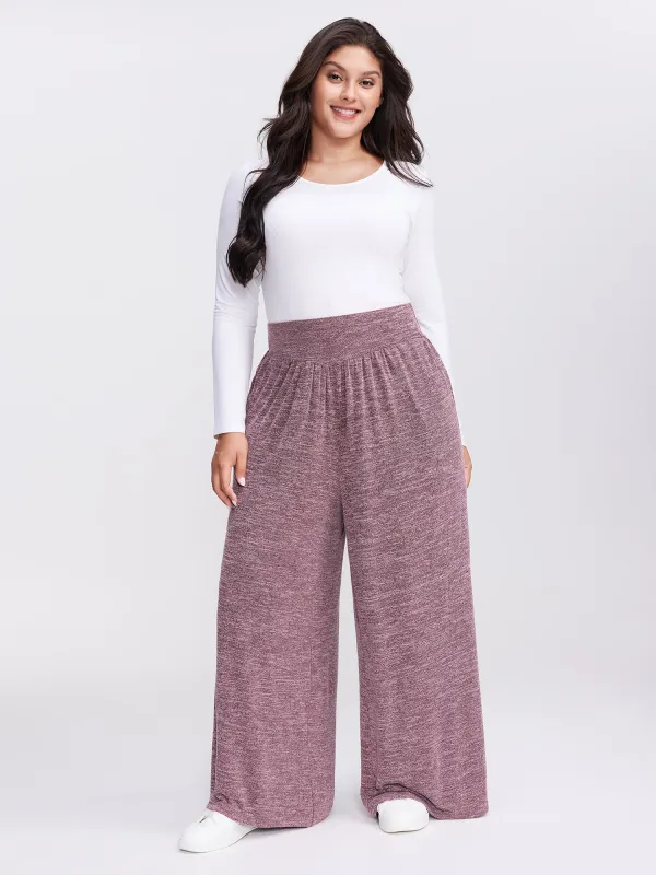 Color-Mix Knit Wide Waistband Pants sold by Bloomchic