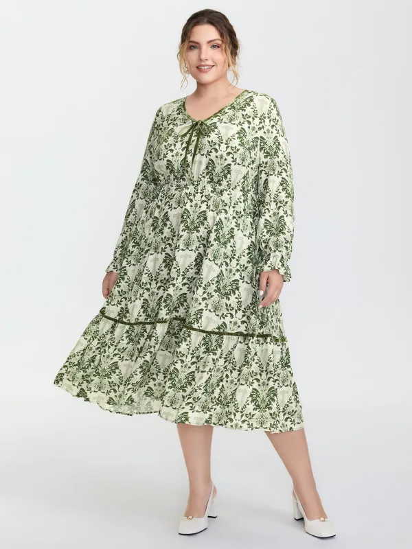 Boho Print Color Contrast Midi Dress sold by Bloomchic