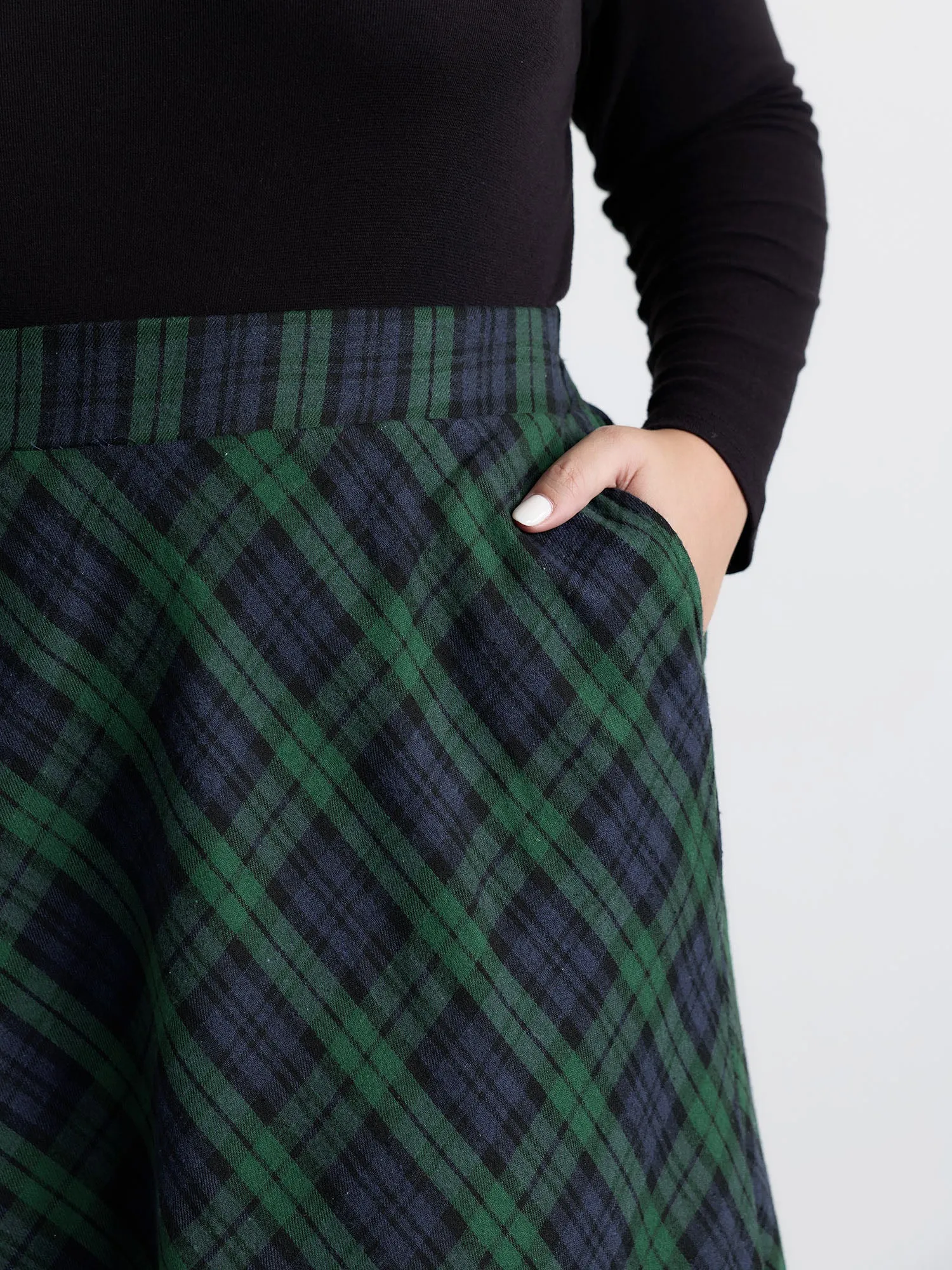Plaid Stretchy Flowy Maxi Skirt sold by Bloomchic product image thumbnail 3