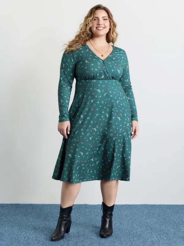Ditsy Floral Print High Waist Midi Dress sold by Bloomchic