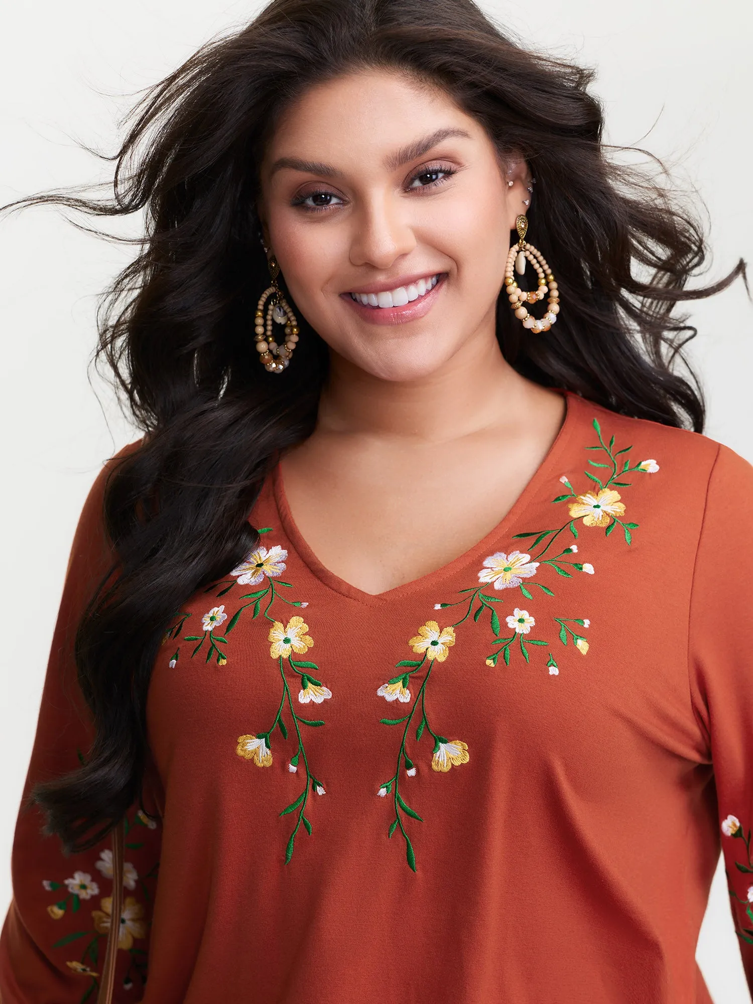 Floral Embroidered Lace Knit T-Shirt sold by Bloomchic product image thumbnail 2