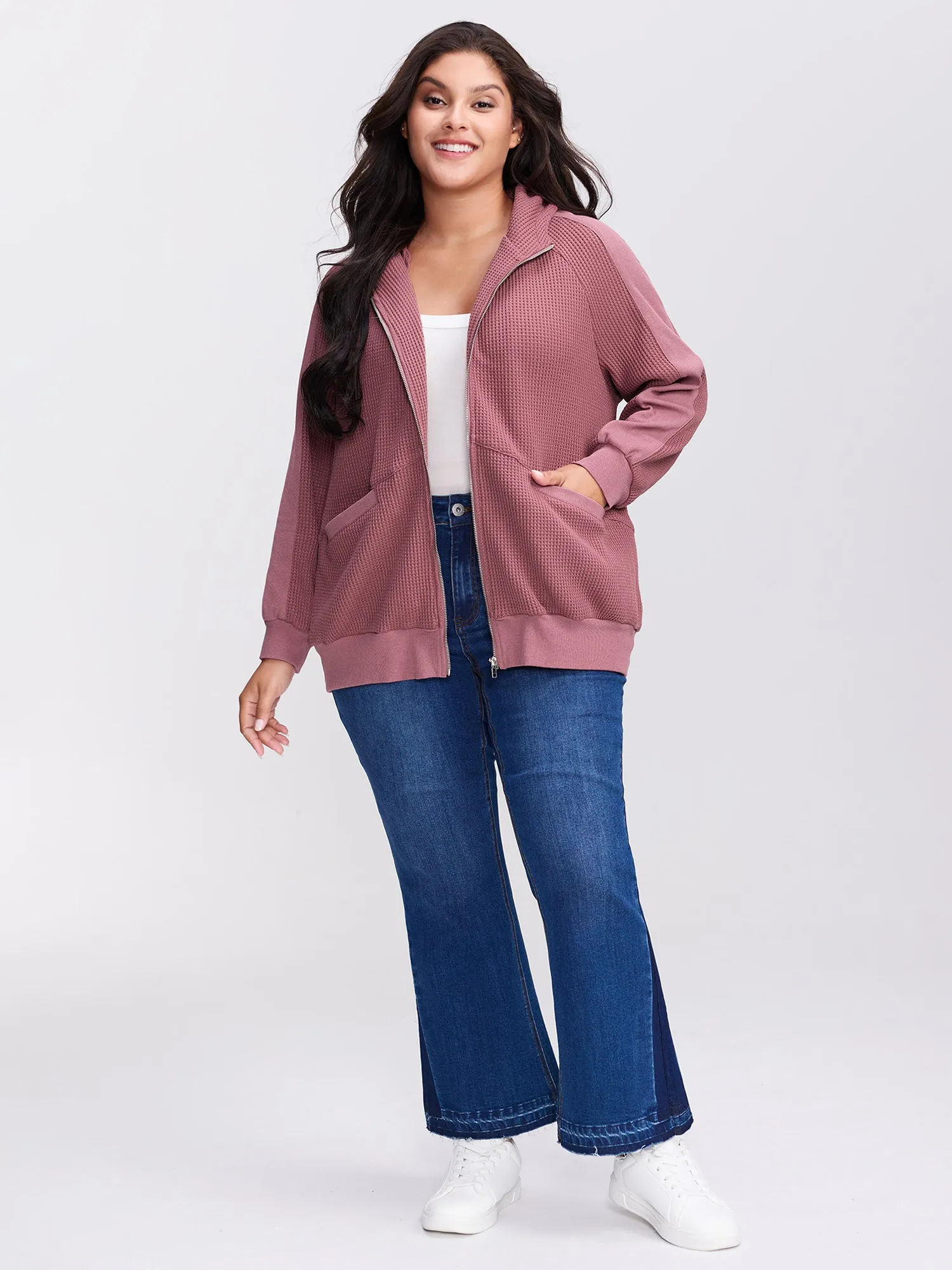 Waffle Weave Blend Pockets Jacket sold by Bloomchic product image thumbnail 3