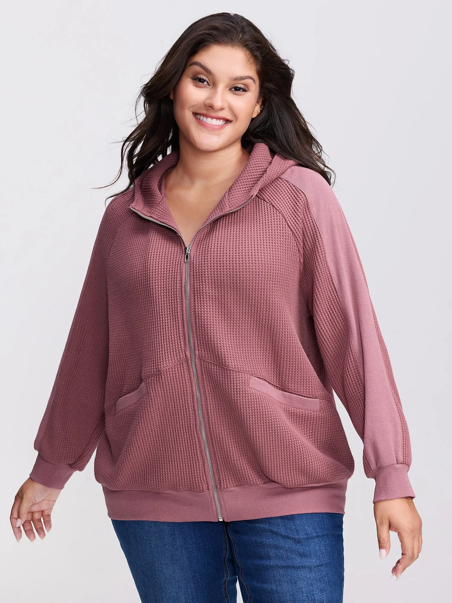 Waffle Weave Blend Pockets Jacket sold by Bloomchic