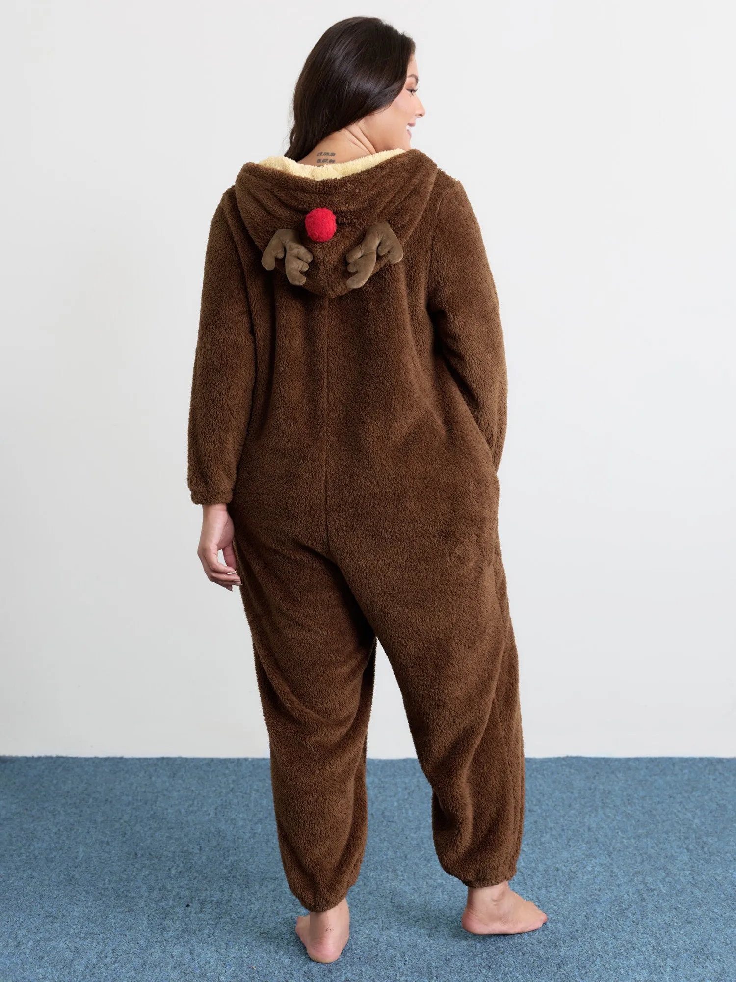 Supersoft Cozy Reindeer Hooded Lounge Jumpsuit sold by Bloomchic product image thumbnail 4