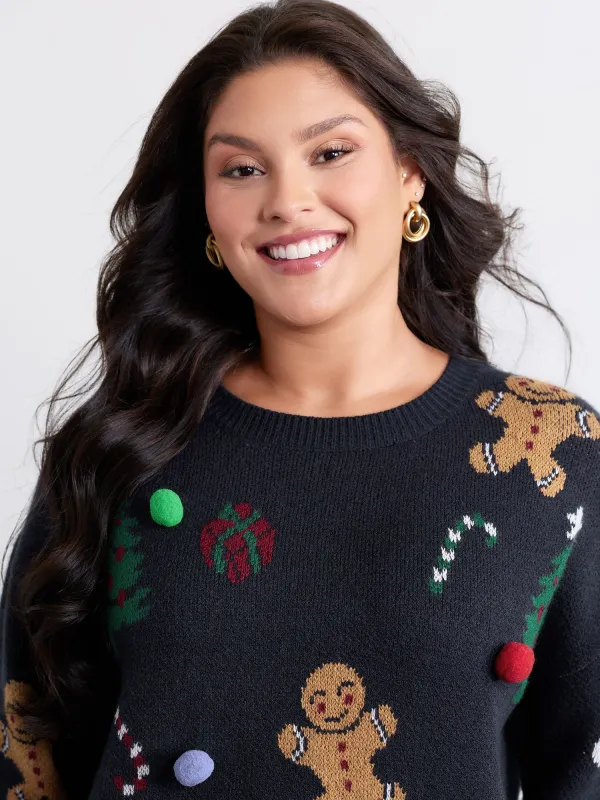 Supersoft 3D Holiday Pattern Jacquard Pullover sold by Bloomchic