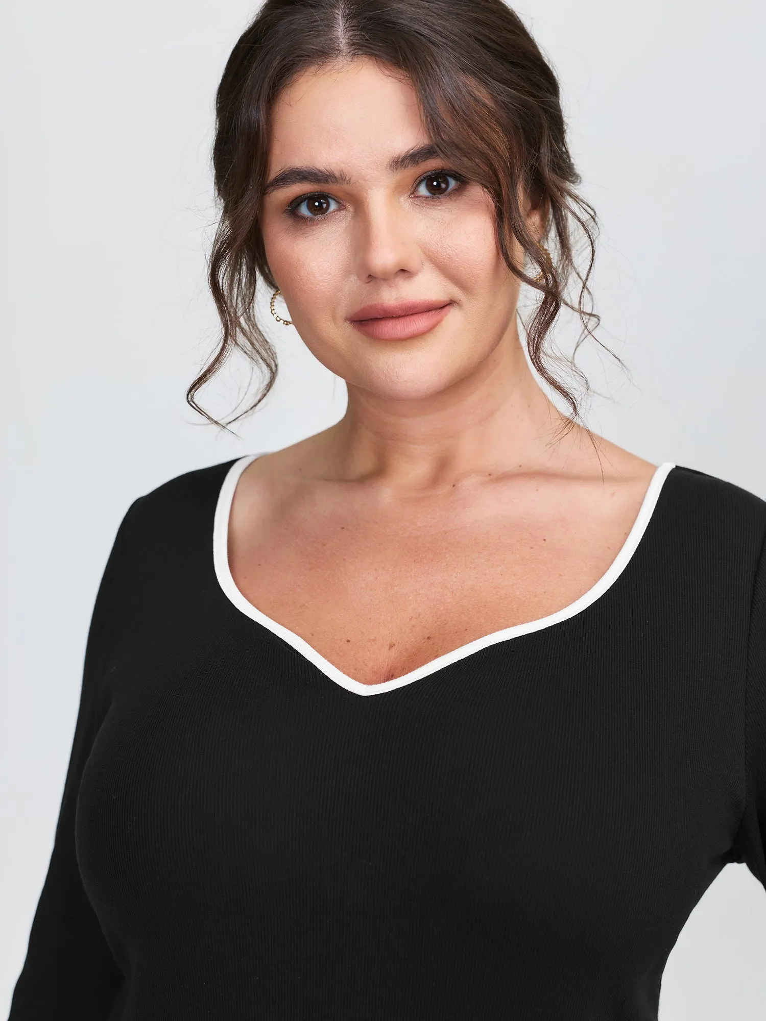 Pure Cotton Ribbed Solid T-Shirt sold by Bloomchic product image thumbnail 2