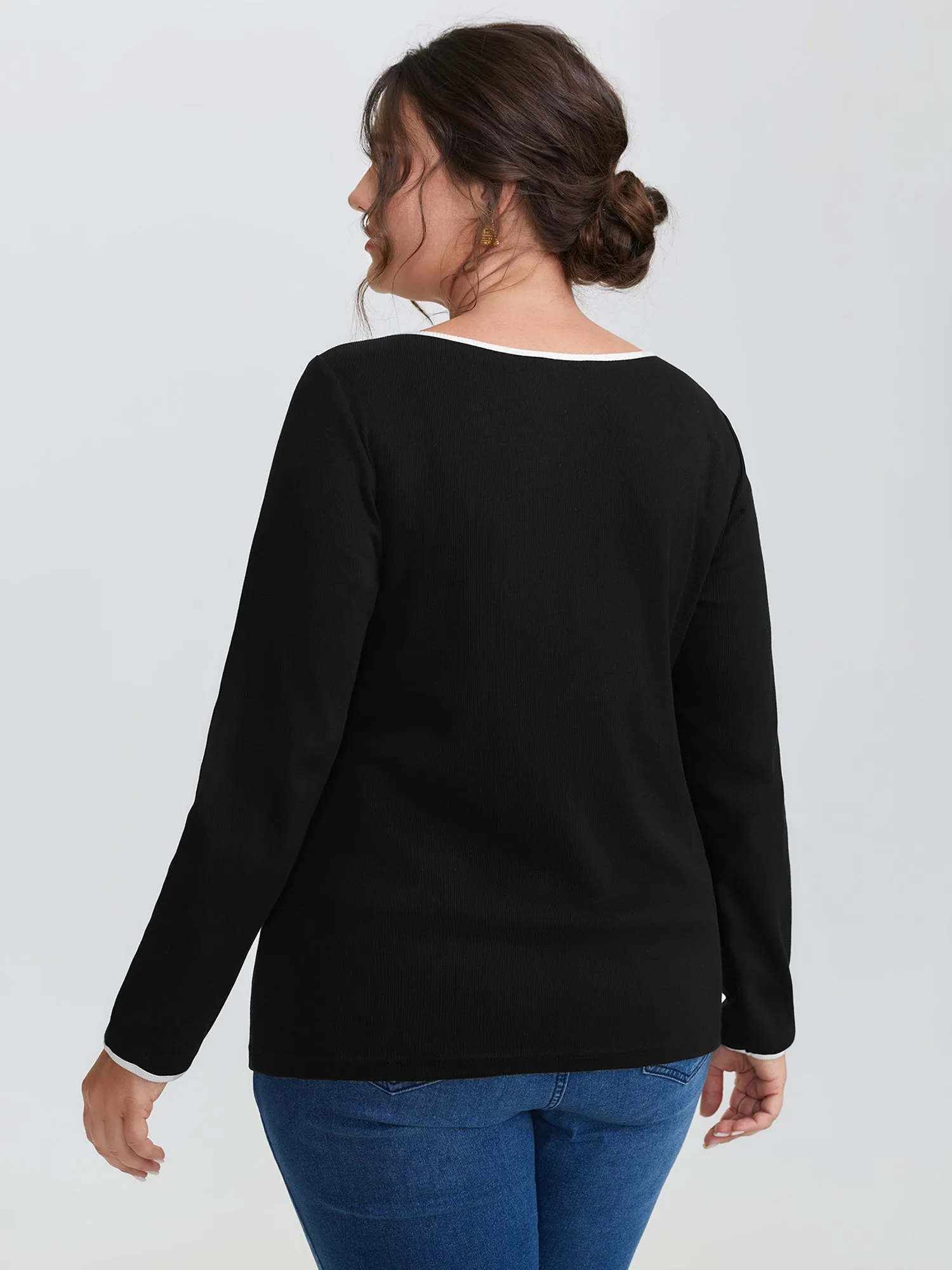 Pure Cotton Ribbed Solid T-Shirt sold by Bloomchic product image thumbnail 4