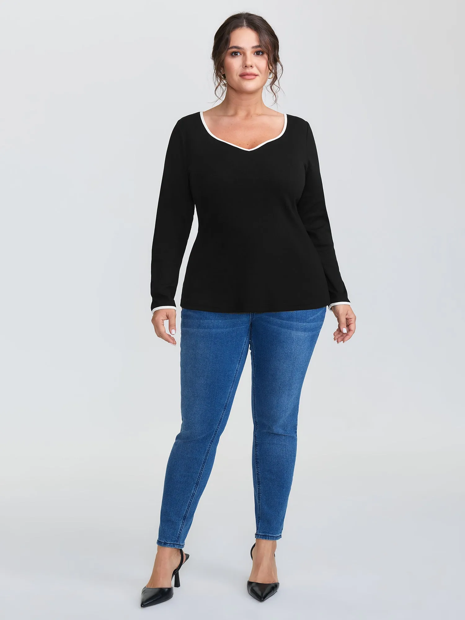 Pure Cotton Ribbed Solid T-Shirt sold by Bloomchic product image thumbnail 3