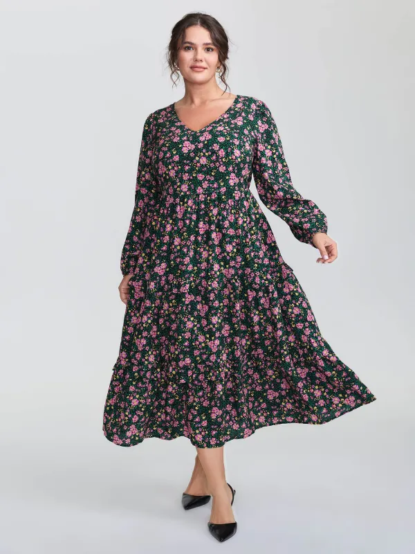 Floral Print Ruffled Tiered Maxi Dress sold by Bloomchic