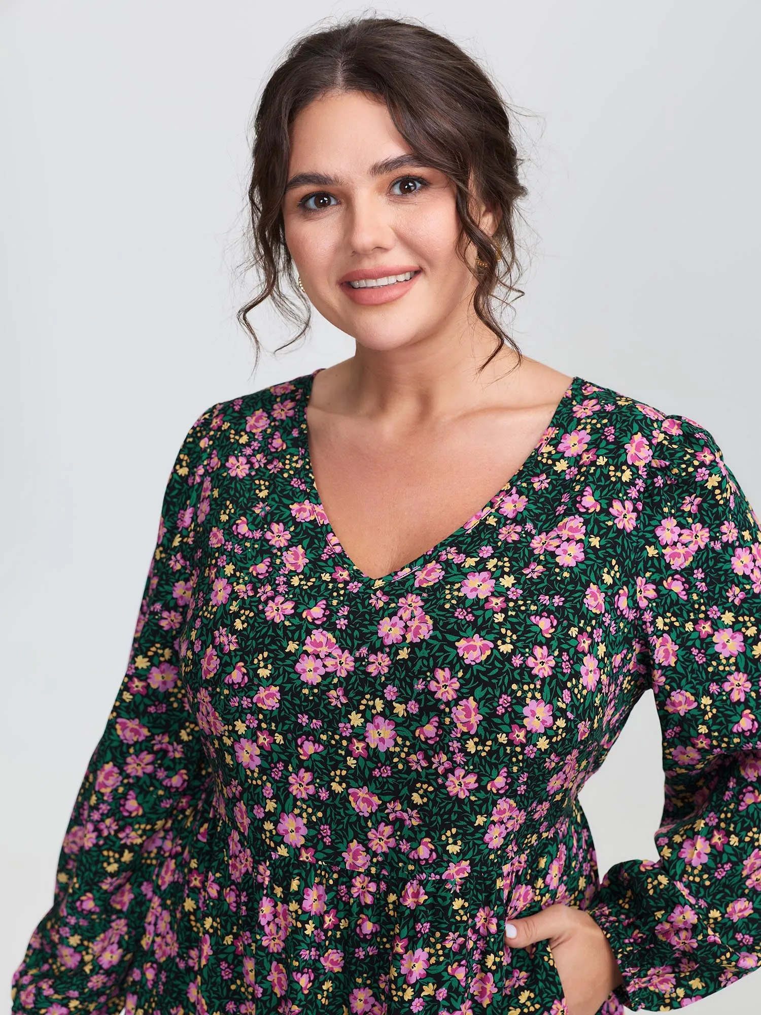 Floral Print Ruffled Tiered Maxi Dress sold by Bloomchic product image thumbnail 3