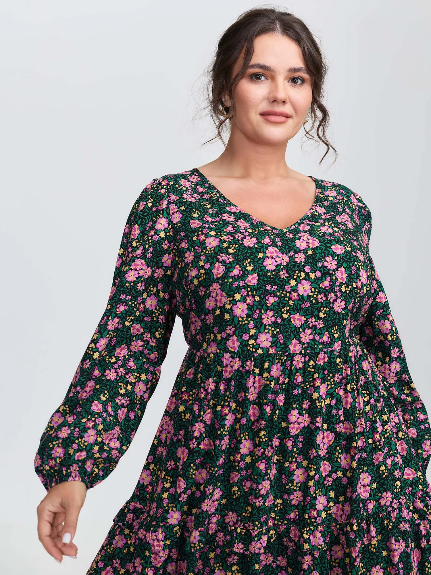 Floral Print Ruffled Tiered Maxi Dress sold by Bloomchic product image thumbnail 2