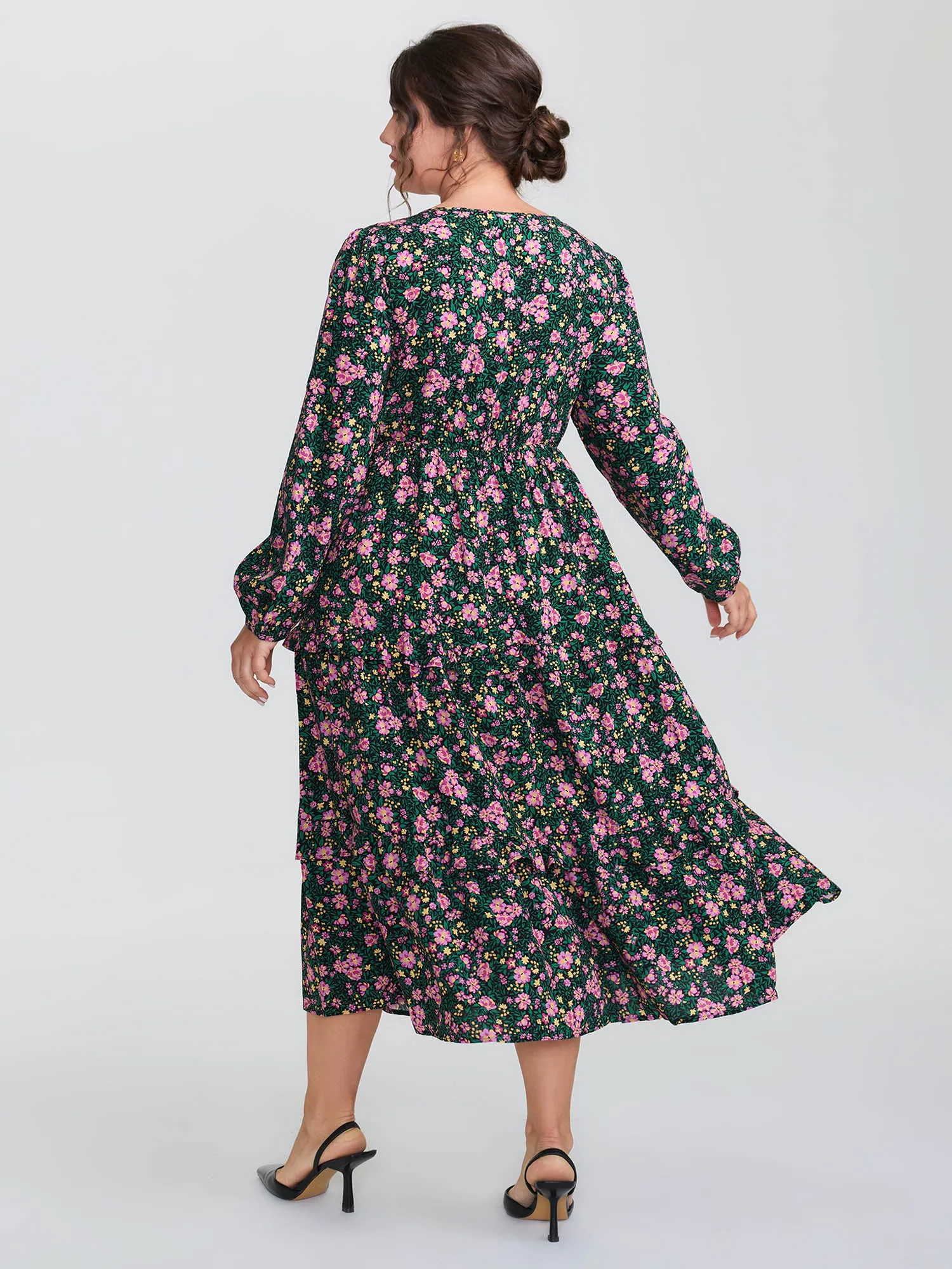 Floral Print Ruffled Tiered Maxi Dress sold by Bloomchic product image thumbnail 4