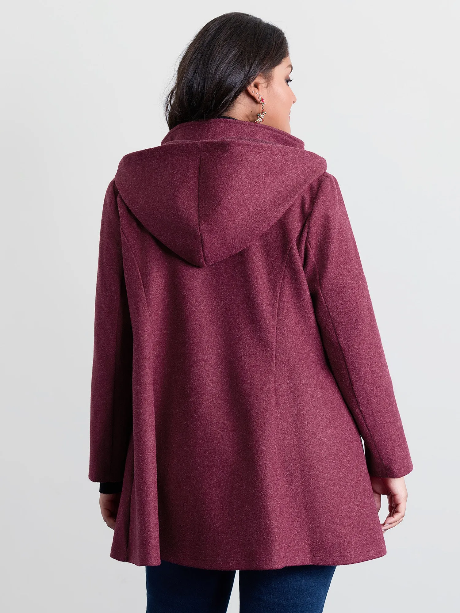 Hooded Pleated Pockets Waist-Defining Coat sold by Bloomchic product image thumbnail 4