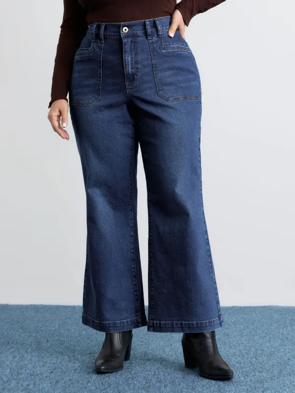 Stretchy Pockets Flared Jeans sold by Bloomchic