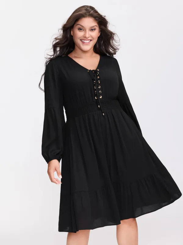 Supersoft Drawstring Shirred Waist Midi Dress sold by Bloomchic