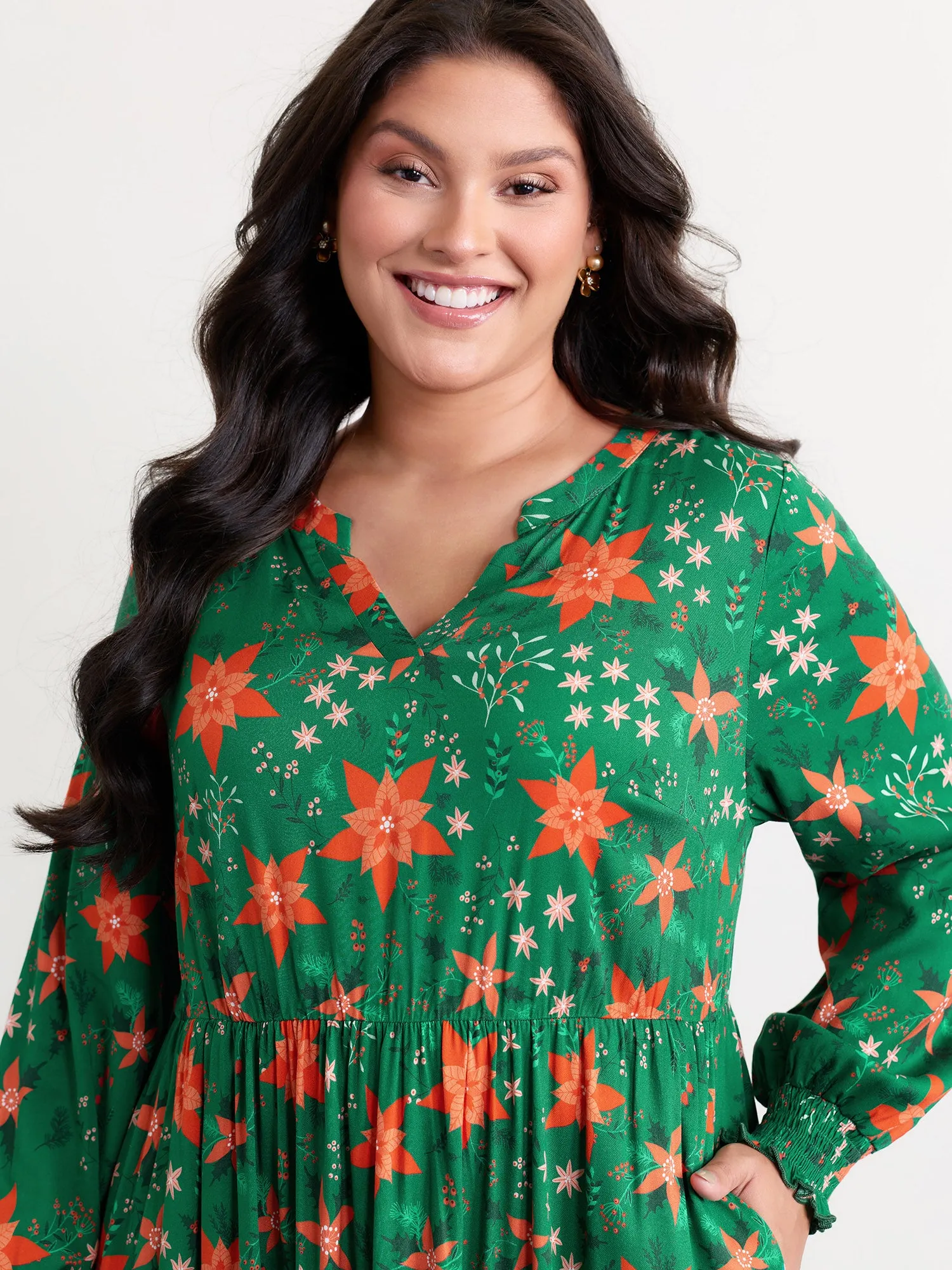 Floral Print Pockets Flowy Maxi Dress sold by Bloomchic product image thumbnail 2