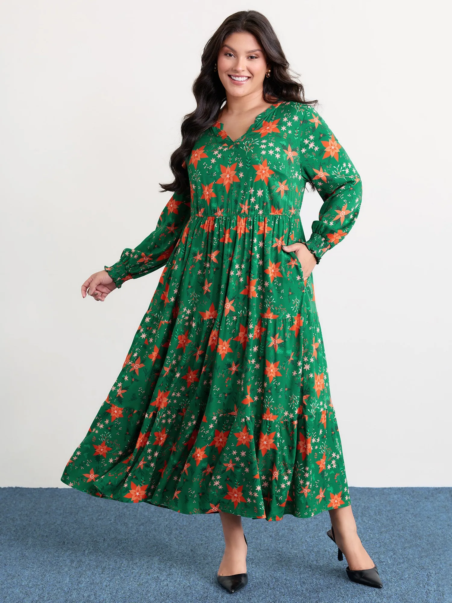 Floral Print Pockets Flowy Maxi Dress sold by Bloomchic