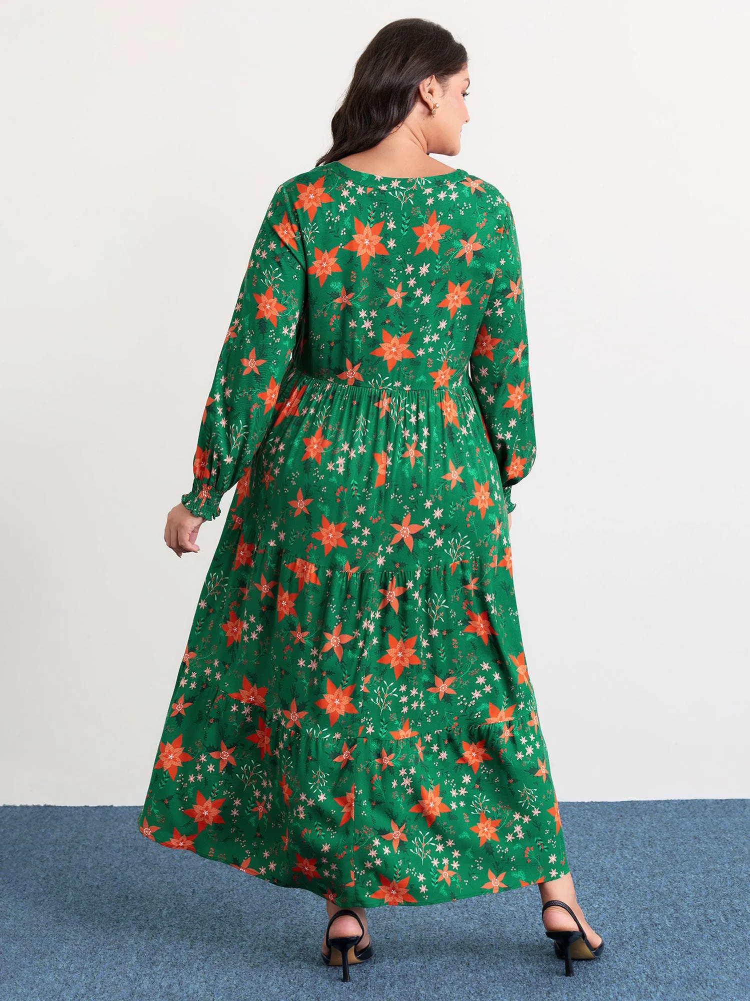 Floral Print Pockets Flowy Maxi Dress sold by Bloomchic product image thumbnail 5