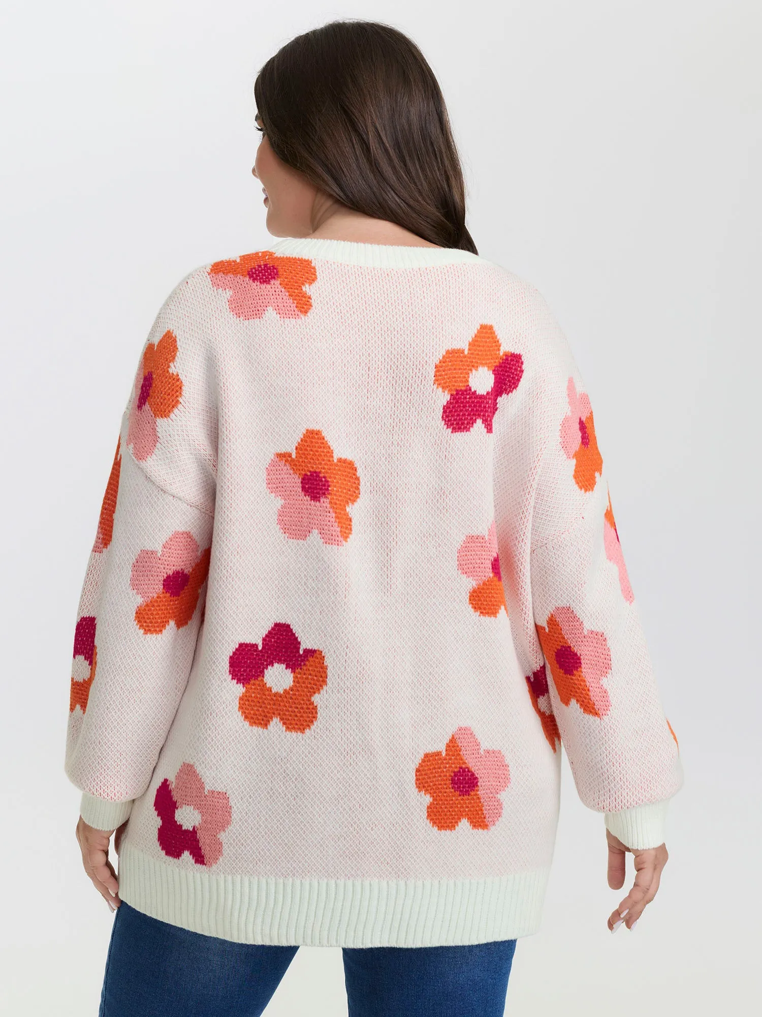 Colorful Floral Jacquard Pullover sold by Bloomchic product image thumbnail 4