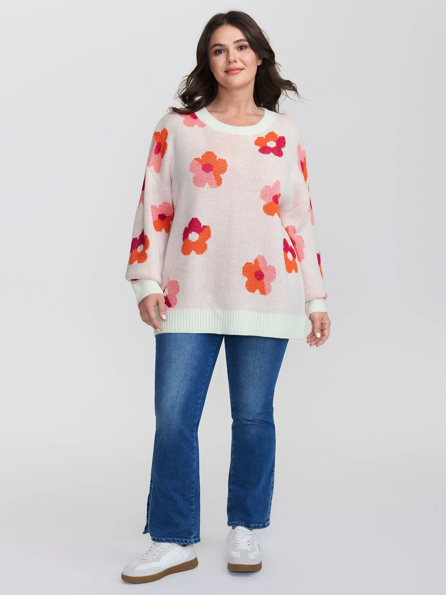 Colorful Floral Jacquard Pullover sold by Bloomchic product image thumbnail 3
