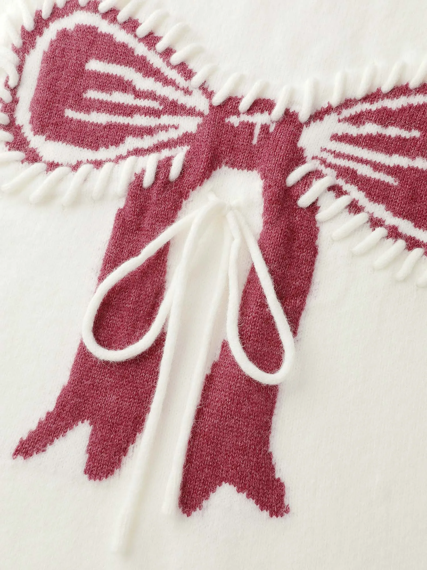 Supersoft Jacquard Bow Hand-Threaded Pullover sold by Bloomchic product image thumbnail 5