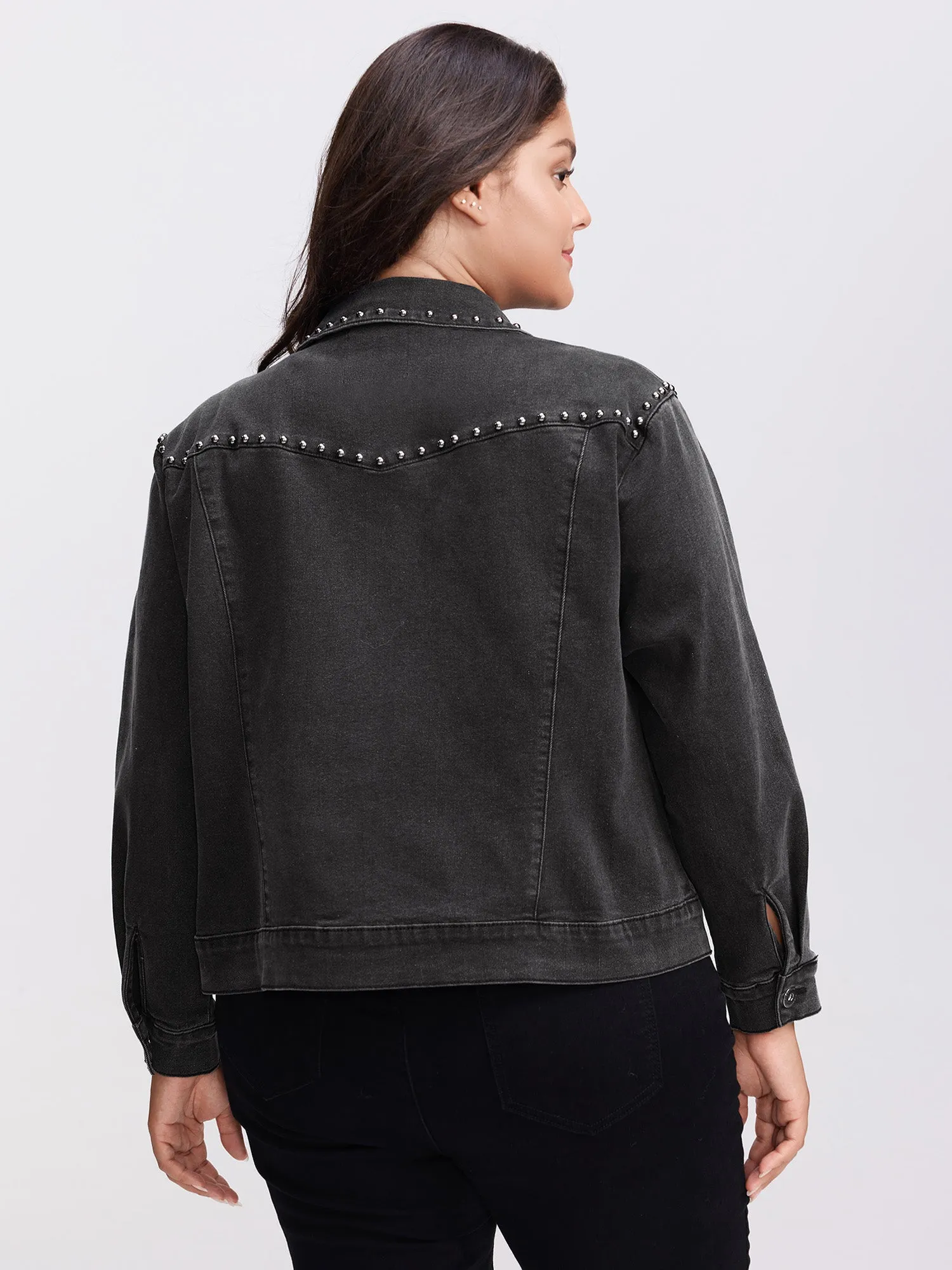 Denim Chest Flaps Zipper Jacket sold by Bloomchic product image thumbnail 5