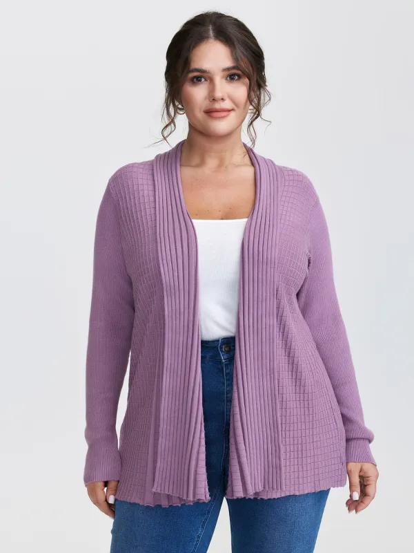 Shawl Collar Textured A-Line Cardigan sold by Bloomchic