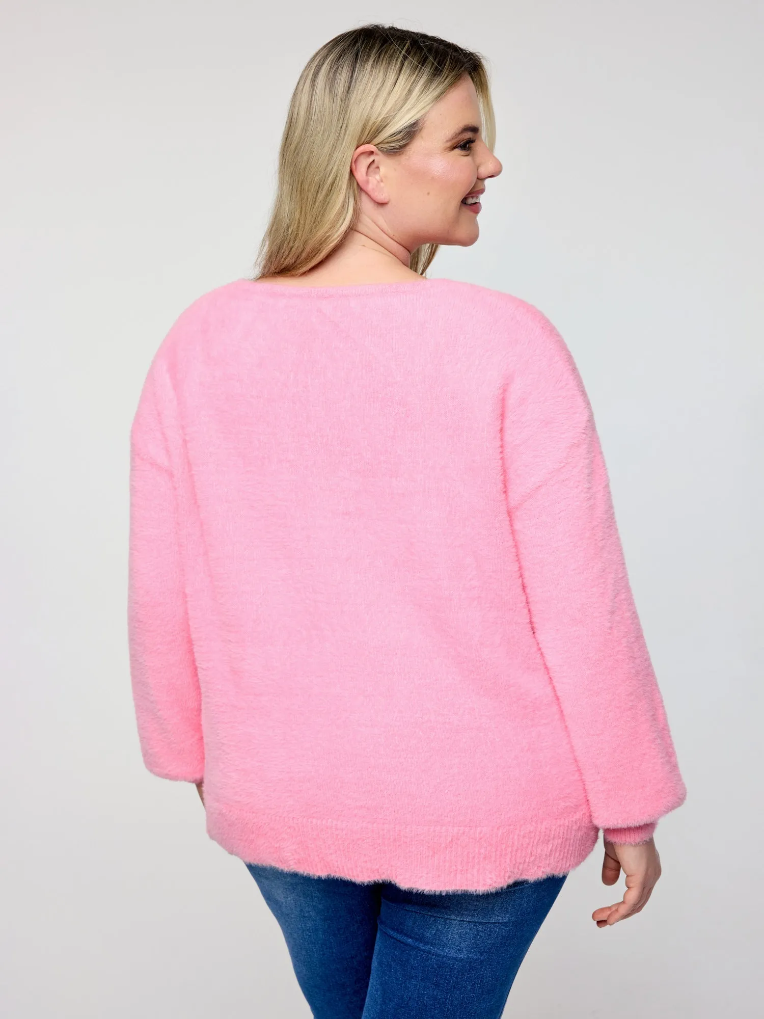 Fluffy Ribbon Bowtie Knit Cardigan sold by Bloomchic product image thumbnail 4
