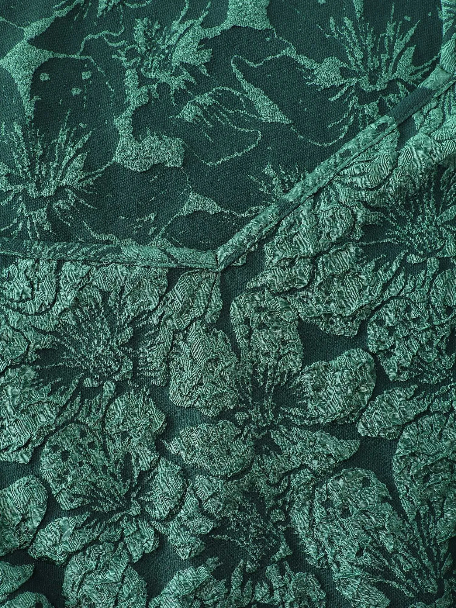 Textured Jacquard Puffy Sleeve Knee Dress sold by Bloomchic product image thumbnail 5